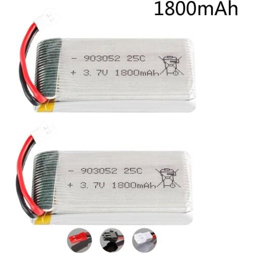 2PCS 3.7V 1800mAh lipo Battery for KY601S SYMA X5 X5S X5C X5SC X5SH X5SW X5HW X5UW M18 H5P HQ898 H11D H11C RC Helicopter parts