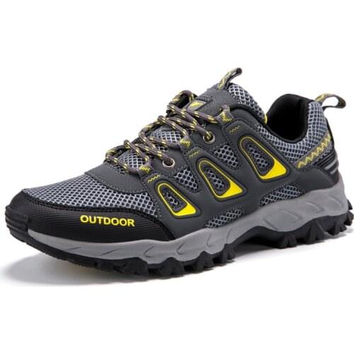 High Quality Hiking Shoes Mens Mesh Breathable Sports Shoes Outdoor Non-Slip Wear-Resistant Hiking Boots Large Size 39-44
