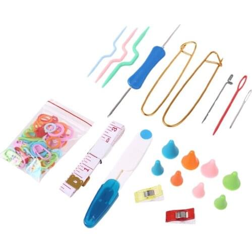 Sewing Needles Kit Tool Weaving Knitting Accessories Large Eye Blunt Needle and Plastic Large Eye Needles Stitch Marker