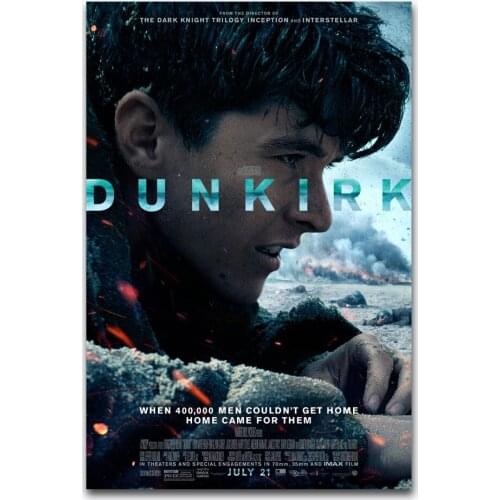 Hot New 2017 WAR Movie Dunkirk Fashion Film-Silk Art Poster Wall Sicker Decoration Gift