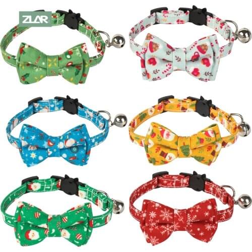 ZLAR Christmas Cats Accessories Pet Cat Collar Pet Puppy Accessories Merry Christmas Cat Collars Leads Festival Pets Product