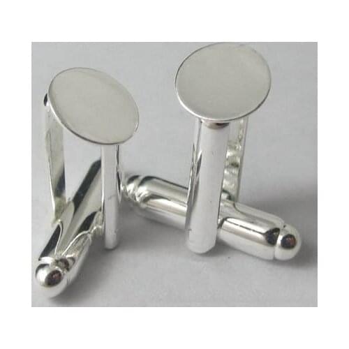 Cufflinks Bases Slide Pitch French Mens Cuff Link Settings Flat Circle Glue Pad Cameo Base Findings DIY Clothes Accessories