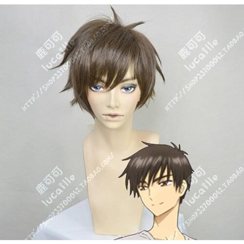 Anime Card Captor Sakura Touya Kinomoto Cosplay Wig Short Brown Heat Resistant Synthetic Hair Wigs + Wig Cap