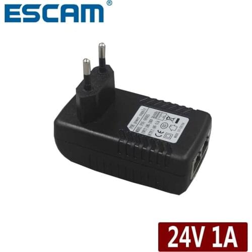 ESCAM DC24V 1A 24W POE Injector for CCTV IP Camera POE injector POE Switch Ethernet Adapter EU/US/UK/AU Standard Optional