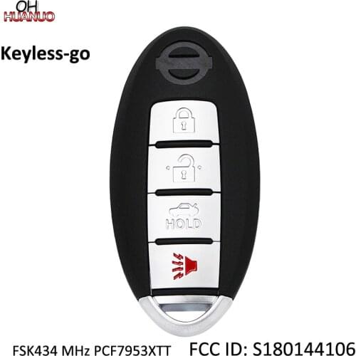 Keyless-go 3+1/4 Button Remote Key Fob FSK434 MHz PCF7953XTT Chip for Nissan New X-trail FCC ID: S180144106