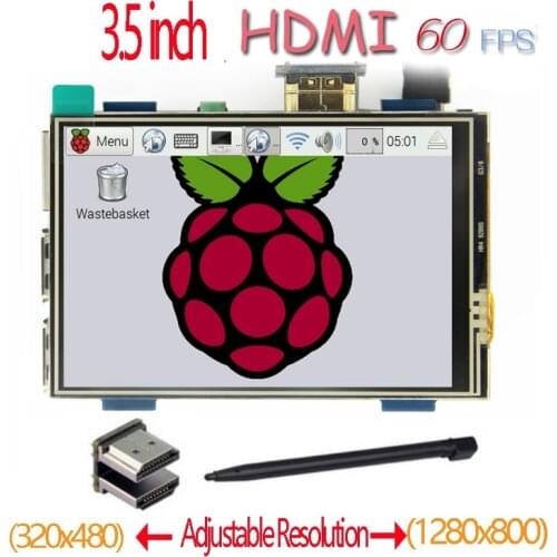 Raspberry Pi 3.5 inch HDMI LCD touchscreen 3.5inch display 60 fps 1920*1080 IPS touch screen For Raspberry Pi 2 Model B & RPI B
