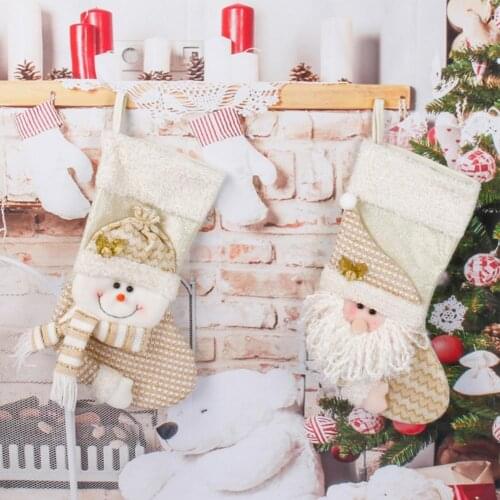 Christmas Stockings Soft Tear Resistant Exquisite Non Woven Fabric One Side Printed Christmas Gift Bags for Party