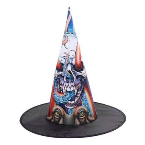 Graffiti Witch Hats Wizard Top Hat Party Cap Cosplay Fancy Skull Devil MasqueradeHalloween Party Carnival Dress Decor Top Hat