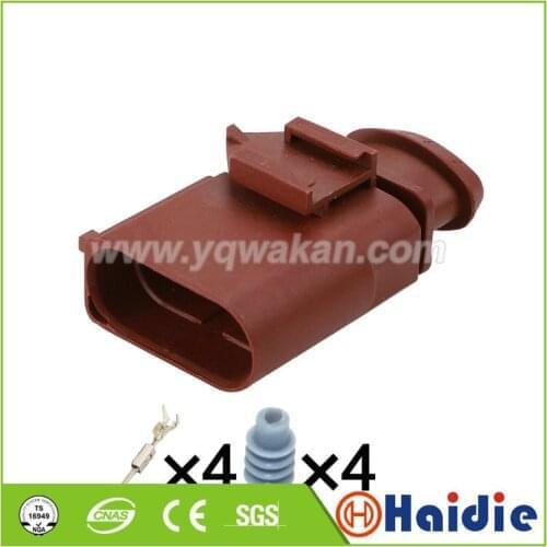 Free shipping 2sets male of 6Q0973704A 6Q0 973 704 A VW 4pin 1.5mm temp sensor plug deflation valve waterproof connector