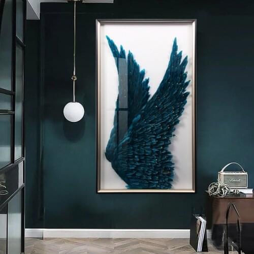 Modern minimalist abstract brushed decorative paintingdecorativeaisle corridor dislocation geometric painting vertical strip