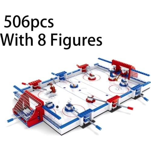 Sports Ice Hockey Match Board Game Building Blocks Play Games Bricks With Figures Educational Toys for Children Xmas Gifts