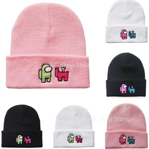 Among Us Adult Embroidery Knit Hat Game Peripheral Student Autumn/Winter Warm Hat Cartoon Anime Outdoor Sports Ski Hat Gift