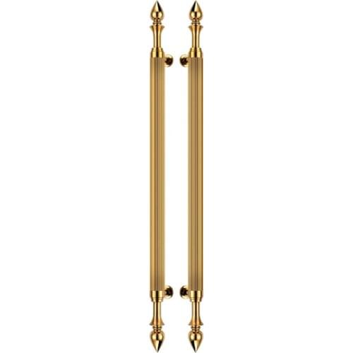 Glass door luxury handle gold color stainless steel wooden door long handles