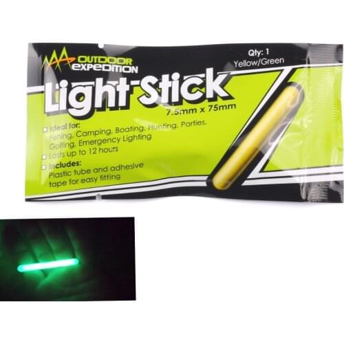 50Pcs(50bags) 7.5X75 mm Night Fishing Lighting Stick Wand Green Chemical LED Fluorescent Dark Glow Stick Fishing Led Stick