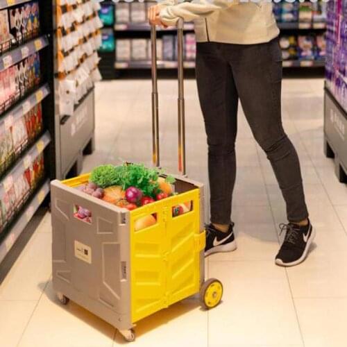 Trolley Cart Shopping Cart Cart Folding Grocery Shopping Cart Small Pull Cart Portable Household Food Basket Trolley Car Heavy K