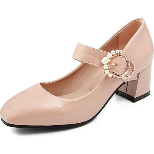 Comfortable with thick with high light shoes 18 years early spring square mouth pearl clasp with 31-1839 single 43 yards shoes