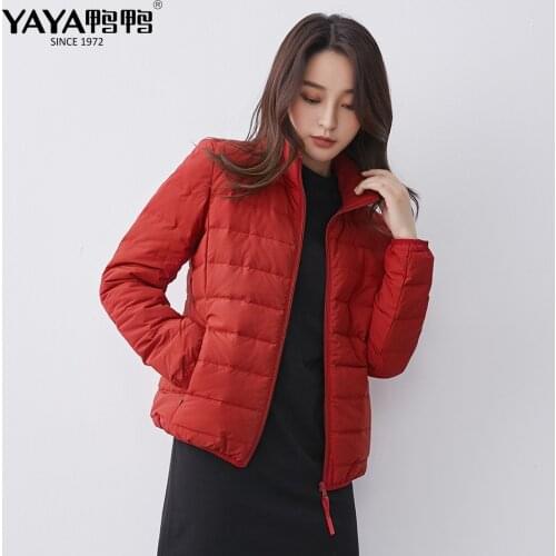 YAYA Winter Jacket Women 2020 Ultra Light Down Coat Padded Jackets Black Casual Clothes For Woman