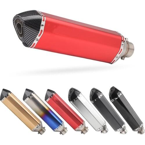 Zengjianmotoo 470mm Motorcycle Carbon Fibers Exhaust Modify Motocross Exhaust Muffler Escape Moto For R6 CBR250 CB600 MT07 ATV