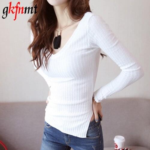 Gkfnmt Sexy Tshirt Women T Shirt 2019 Autumn And Winter T-Shirt Women Tops Korean Long Sleeve Vetement Femme Ropa Mujer