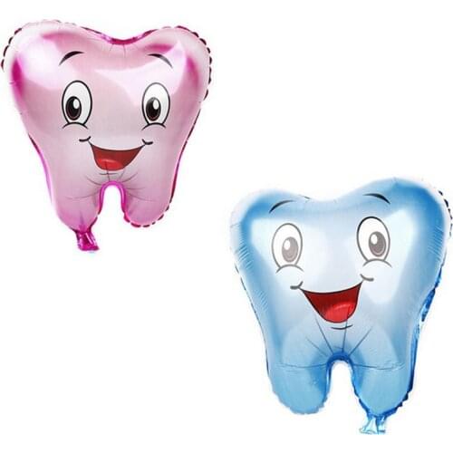 1pcs dental gift teeth shape balloon Big tooth Creative fashion cartoon doll aluminum membrane dental teaching aids