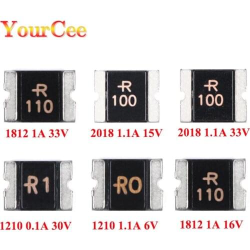 10 Pcs 1210 1812 2018 SMD PTC Resettable Fuse 0.1A 1A 1.1A 33V 16V 15V 6V SMD2018P100TF/33 SMD1210P010TF 15V Original