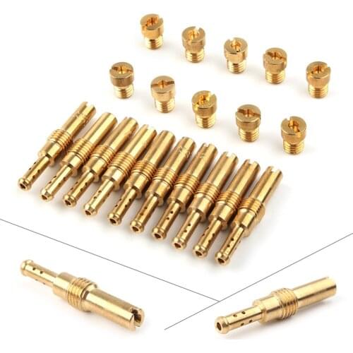 20pcs Carburetor Main Jet & Slow / Pilot Jet Kit Set 100/ 105/108/110/115/120/125/130/135/140 for PWK Keihin OKO CVK