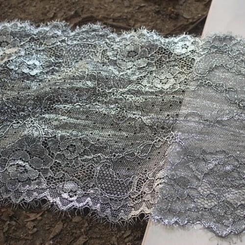 3Y/Lot Silver Elastic Stretch Corded Tulle Lace Trim ,Silver Eyelash Lace Trim,Bra Clothing Accessories,Lingerie Lace Fabrics