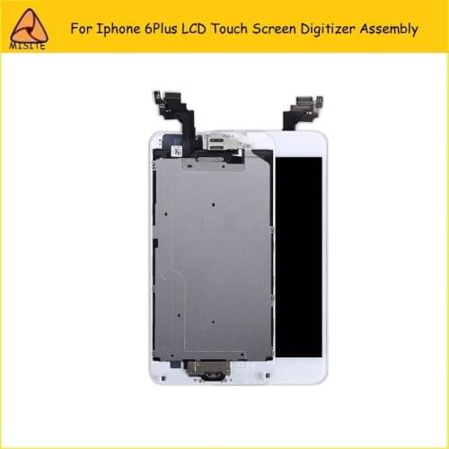 AAA+Full set for Iphone 6plus 6p LCD Touch Screen Digitizer Assembly Complete+front camera flex+home button+lcd backplate flex