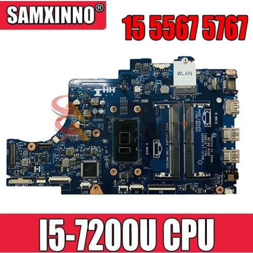 Akemy DELL 15 5567 5767 Laptop Motherboard CN-0DG5G3 0DG5G3 DG5G3 With SR2ZU I5-7200U BAL20 LA-D802P DDR4 100% Tested