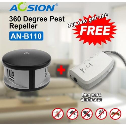 Aosion Electronic 360 degree Ultrasonic Rat Mouse Repellent Anti Pest Rodent Bug Reject Mole mice (got a dog repeller free)