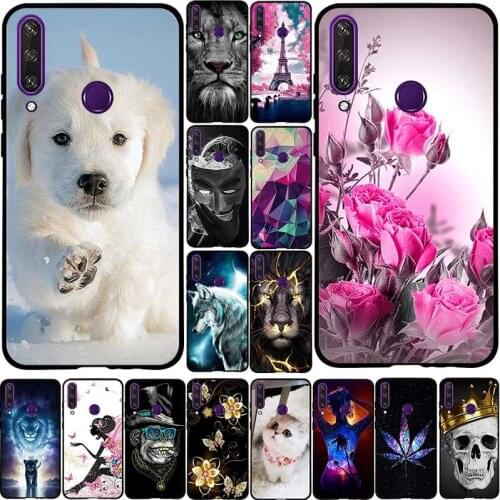 For Huawei Y6P Case Huawei Y6P 2020 Case Cover Soft Silicone TPU Phone Bag For Huawei Y6P MED-LX9N Y 6P HuaweiY6P Flower Cases