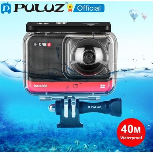 PULUZ 60m Underwater Depth Diving Case Waterproof Camera Housing for Insta360 ONE R Panorama Camera Edition(Transparent)