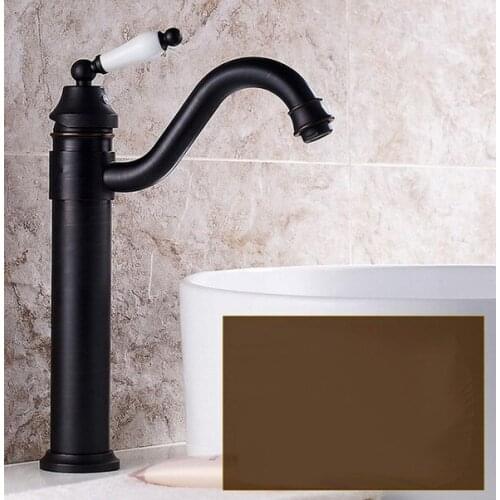 Black Oil Rubbed Bronze Antique Brass Kitchen Wet Bar Bathroom Vessel Sink Faucet Swivel Spout Mixer Tap Single Hole One Handle mnf105