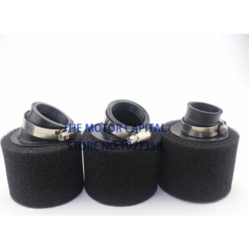 35mm / 38mm / 42mm / 45mm / 48mm Black Bend Sponge Foam Air Filter Cleaner For 200 250 300CC Motorcycle Snowmobile ATV