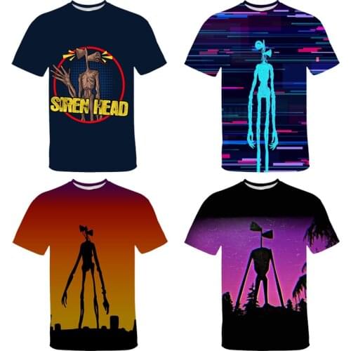 Kids Siren Head 3D Printed T Shirt Toddler Cartoon T-shirt Boys Girls Teens Short Sleeve Anime Tee Tops Adult Oversized Clothes