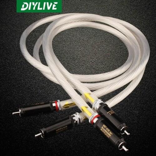 DIYLIVE 5NOCC sterling silver line fever audio line double RCA sound signal line HIFI double lotus over line WBT plating guy