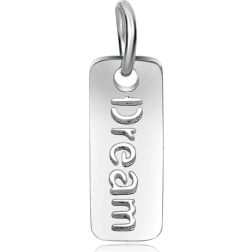 DIY Fashion Jewelry Stainless Steel Hollow Dream Rectangle Charm Pendants for Bracelet Necklace Jewelry Making Wholesales