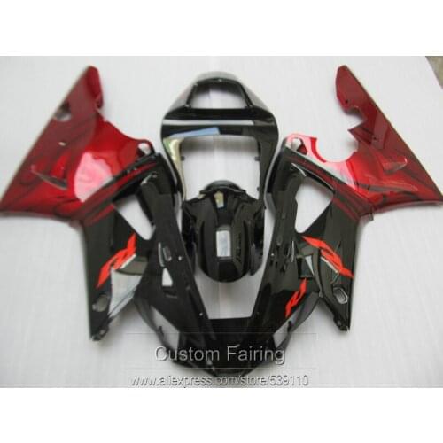 Aftermarket body parts fairing kit for Yamaha YZFR1 00 01 wine red black fairings set YZF R1 2000 2001 LK14