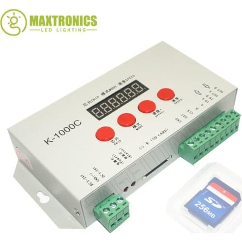 DC5V-24V K-1000C controller (T-1000S Updated)WS2812B,WS2811,APA102,SK6812,2801 LED 2048 Pixels Program Controller Free shipping