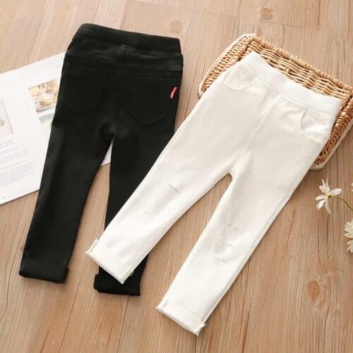 Girls Fashion Thin Pants 2020 Spring and Autumn Childrens Trousers Kid Girls Pencil Pants Baby Girls Solid Casual Trousers 2-9Y