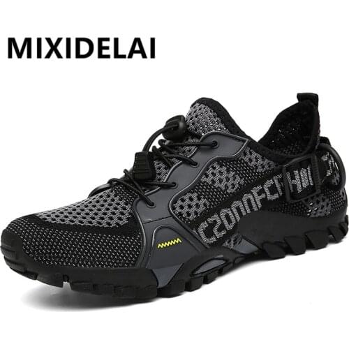 Mens Casual Shoes Summer Breathable Mesh Sneakers Rubber Sole Non-Slip Mens Walking Shoes Outdoor Fashion Men Shoes Size 36-47