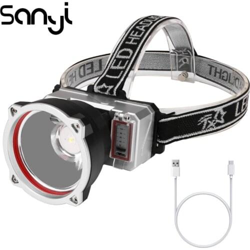 SANYI 3 Modes Hoodlamp 3800LM Torch Headlight LED Waterproof Head Flashlight USB Rechargeable Head Lamp for Camping
