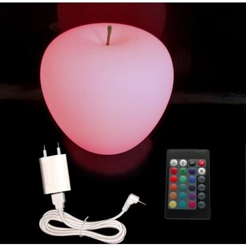 New 100% D20*H19cm LED Night Lamp Apple Shape Smart Romantic Light 16 Color Changing Rechargeable Waterproof Free Shipping 1pc