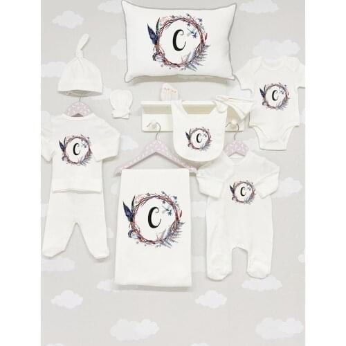 Organic 11 Track Interlock Hospital Output-Letter Series-C Letter Baby Set Lux 100 Cotton High Quality