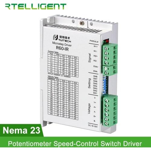 Rtelligent Nema23 24 R60-IR Potentiometer Speed-Control Switch Stepper Motor Driver Trigger Motor Star by Normal Switching Value