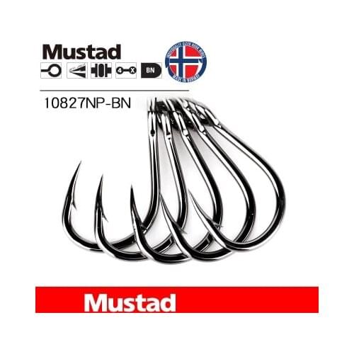 Hot Mustad Fishing Hooks 10827NP-BN Carp Hook 1# 1/0 -12/0 South Oil Giant Sea Barbed Fishhook Black Fish