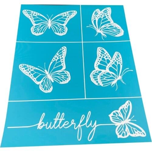 Butterfly Self-Adhesive Silk Screen Printing Stencil Mesh Transfers for DIY T-Shirt Pillow Textile Painting Decoration