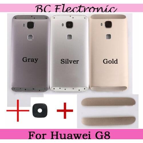 Gray Silver Gold With Back camera glass Back Battery Housing Door Assembly+Power Volume Button For Huawei G8 Back Cover Case