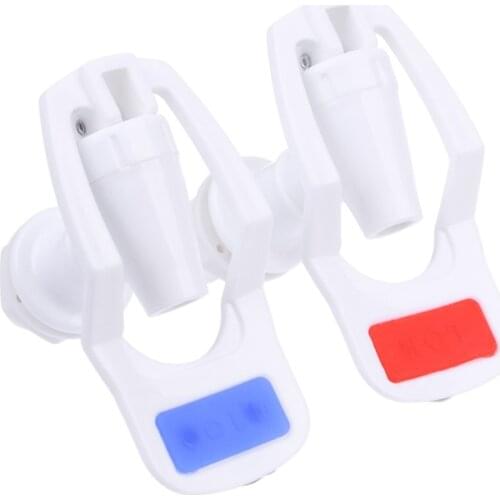 2 Pcs Water Dispenser Replacement Push Type White Plastic Tap Faucet U1JE