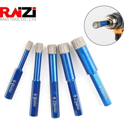 Raizi 1pc 9mm Shank 1/4" Shank Diamond Core Drill Bit for Granite Marble Ceramic Tile Porcelain Drilling Hole Saw Bits